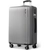 LUGG Bagaglio in ABS da 28 pollici con serratura TSA, maniglia del carrello in alluminio, ruote girevoli a 360°, materiale resistente all'acqua e durevole, compatibile con compagnie aeree (75 x 30 x