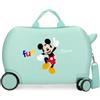 Disney Il bagaglio a mano Mickey Fun with Friends con lucchetto a combinazione laterale e 4 ruote è realizzato in ABS, un materiale rigido e leggero.