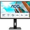 AOC Monitor 31.5'' LED U32P2 3840x2160 4K Ultra HD Tempo di Risposta 4 ms