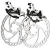 RUJOI Kit Freno A Disco della Bicicletta Pinza Anteriore Posteriore in Alluminio Rotore 160mm Regolatore Pastiglie Meccanico Senza Attrezzi per Bici da Strada