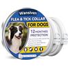 Wansiven Collari Antipulci per Cani, Collare Antipulci Regolabili da 65 cm per Cani, Collari Antipulci e Zecche Impermeabili per Cani, Protezione 12 Mesi (W-dog-2pcs)