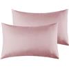 Poligino Federe Cuscini Letto Matrimoniale 40x70cm,Coppia Federe in Microfibra Chiusura a Busta - Rosa Scuro