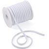 Craftdady - Nastro elastico piatto da 65,6 piedi/rotolo, corda elastica bianca da 5 mm, nastro elastico intrecciato largo per lavori fai da te e cucito