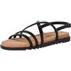 Tamaris Donna Sandali, Signora Sandali,Scarpa Estiva,Sandalo Estivo,Comodo,Piatto,Black Glam,39 EU
