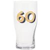 Maturi Bicchiere da pinta di birra per il 60° compleanno, oro e blu scuro - 570 ml/1 pinta