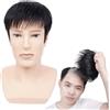 ZBYXPP Protesi Capelli Uomo, topper per parrucca da uomo corto nero naturale con clip in parrucchino Toupet in vero pizzo per capelli umani per la perdita dei capelli(Black,5.5 * 5.5in)