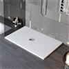 OLIMPO DOCCE Piatto doccia in marmo resina effetto pietra con foro centrale Bianco Chic - 70x90