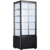 Ristoattrezzature Frigo vetrina bibite pasticceria refrigerata 4 lati in vetro nera 98 lt +2 +10 °C 44,7x40x111,9h cm