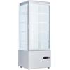 Ristoattrezzature Modello: 115260061402955,Frigo vetrina bibite pasticceria refrigerata 4 lati in vetro bianca 98 lt +2 +10 °C 44,7x40x111,9h cm