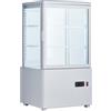Ristoattrezzature Modello: 115260061732953,Frigo vetrina bibite pasticceria refrigerata 4 lati in vetro bianca 58 lt +2 +10 °C 44,7x40x81,9h cm