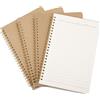 JIANTA 4 Pezzi Blocco Note a Spirale A5, 100 Pagine/ 50 Fogli Quaderni Rilegati a Filo con Copertina Kraft, Foderato Blocchi per Appunti per Ufficio e Scuola
