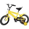 simimasen Bicicletta da 14 pollici per ragazzo e ragazza, con stabilizzatori + parafanghi, freno anteriore e posteriore, per 3 a 6 anni (giallo)
