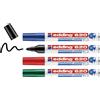 edding 620 - Pennarello per lavagna bianca, multicolore, 4 penne, punta rotonda da 1,5-3,0 mm, cancellabile, per lavagne bianche, memo e cavalletto per conferenze, ricaricabile