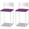 ASTIMESA - Sgabelli da cucina rivestiti con schienale, struttura solida, struttura bianca e seduta in ecopelle, colore sedile: melanzana. Contenuto della confezione: 2 pezzi. Dimensioni: 35 x 35 x 64