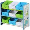 Kesper, Scaffale per bambini, con 9 cassetti in tessuto, Blu (Blau)