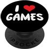 Funny Job Hobby Boss Co-Worker for Men W I Love Games - Cuore - Giochi da tavolo Gaming Videogiochi PC PopSockets PopGrip Intercambiabile