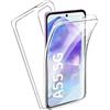 FLLAO Cover per Samsung Galaxy A55 5G, Custodia Transparent Silicone TPU e PC 360 Gradi Protettiva Premium Resistente Ai Graffi Case Cover Compatibile con Samsung A55 5G Transparent