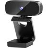 Lodokdre Webcam 1080P HD Computer Camera con Microfono USB Driver-Free Webcam per video, lezioni online, riunioni
