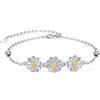 KINGWHYTE Daisy - Bracciale in argento sterling 925, motivo margherita, per donne, ragazze, gioielli regalo, Argento sterling