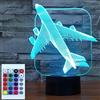 SUPERHONGJIHAO Luce notturna per bambini 3D Aircraft lampada a led con telecomando 16 colori che cambiano regalo di compleanno di Natale per bambino