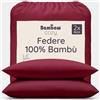 Bambaw Federa cuscino 50x75 bambu, Confezione da 2, Federe cuscino letto antiacaro e anallergiche, Federa anti acne per la cura di viso e capelli, Federe bambu traspiranti per l'estate (Bordeaux)