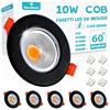 Wondlumi 6x 10W Faretti LED da Incasso per Cartongesso Nero,850LM Foro 65-85mm Luce Calda 3000K per Cucina,Interno,Faretti Led Soffitto COB 220V Equivalenti a 100W
