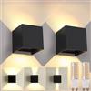 FUPE Applique da esterno,LED Lampada da Parete Interno/Esterno,G9 Sorgente Luminosa Sostituibile 2Pezzi 9W 3000K Luce calda IP65 Forma della luce regolabile