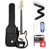 Donner Kit Basso Elettrico a 4 corde con borsa, tracolla per chitarra e cavo per chitarra (Nero, DPB-510D)
