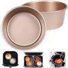 NIXRET 2 Pezzi Stampi per Crostatine 11cm/4 inches, Stampi Antiaderente Muffin Stampi Tortine Riutilizzabile Pirottini in Acciaio Formine Cupcake stampi tartellette per Airfryer, Microonde, Forno