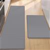 COLOR&GEOMETRY 10mm Tappeto da Cucina Antifatica-Set di 2 Runner Antiscivolo 44x75+44x150cm, Facile da Pulire, Impermeabile e Resistente all'Olio, Ideale per Zona Lavello e Piano Cottura, Grigio