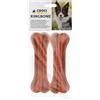 Croci King Bone - Ossa per Cane Gusto Bacon, Snack Premio masticativo per Cani in Pelle Bovina Naturale, Dental Stick per la Pulizia dei Denti, 15 cm - 2 pz