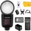Godox V1-N Round Head Flash Speedlight 2.4G TTL 1/8000 HSS for Nikon Fotocamera con 2600mAh Llitio Batteria, 480 Colpi di Piena Potenza per D5600 D3500 D750 D5600 D5300 Z6 + Colore del Regalo（V1-N）