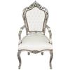 Biscottini Poltrona barocca L60xPR60xH107 - Sedie luigi XVI - Poltroncina camera da letto Stile francese - Poltrona camera bianca