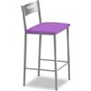 ASTIMESA - Sgabelli da cucina alti rivestiti con schienale, struttura in alluminio e seduta in ecopelle, colore sedile: melanzana. Contenuto della confezione: 1 pezzo - Misure: 90 cm (altezza totale)