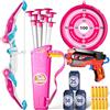 Doloowee Arco e Frecce per Bambini, Tiro con L'Arco per Bambini con Luci LED-Include Arco，Frecce，Bersaglio，Giocattoli per Interni ed Esterni per Bambini da Esterno per 4 5 6 7 8-12 Anni（Bianco）