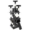 Wiltec Albero tiragraffi nero 170 cm con piattaforme, cuccette e scale