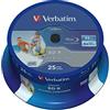 Verbatim BD-R Blu Ray SL DataLife Type 25GB 6x Printable Stampabili campana da 25 pezzi