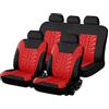 ATB-GIFT 9 Pezzi Car seat cover, Tessuto Copri sedile auto universale, Completo di Coprisedili per Auto Universale, Lavabile Facile da indossare(rosso, set completi)