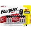 Energizer Max LR03 Micro (AAA) batteria alcalina manganese 1,5 V, 20 pezzi.