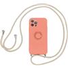 Yoedge Cover con Cordino per Apple iPhone 7 Plus/8 Plus,Cellulare Girocollo Custodia con Corda Tracolla Laccio Collo,Anello Supporto Antiurto Protettiva Silicone Case per iPhone 8 Plus 5,5,Arancione