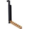 Relaxdays Appendiabiti da Porta Pieghevole, 6 Ganci, da Appendere, per Porte Spesse 2 cm, in Metallo e Legno, Nero