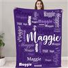 NIBESSER Coperta Personalizzata con Nome Plaid Personalizzato Comodo Morbido Coperta Pile Caldo Idea Regalo per Amici Bambini Nonni per Natale Matrimonio Compleanno, Viola, 130x150cm