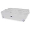 BELLI E FORTI Contenitore Storage Box Tartarugo scatola salvaspazio Neutro contenitori portaoggetti 60 LT con ruote soggiorno camera da letto multiuso 80x60x18,5 cm