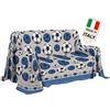 Biancheria&Casa Telo Copri Tutto Made in Italy, copridivano con Pallone e Colori delle Squadre : Misura - cm 250x290, Colore - Blu Nero