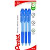 Pentel BK130 penna a sfera a scatto punta media 1,0 mm blu 3 pz