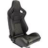 AUTO-STYLE AUTOSTYLE Sedile Sportivo 'AK' - Finta pelle Nero + Cucitura Gialle - reclinabile doppia regolazione - incl. Slitte