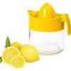 4All Spremiagrumi manuale, non elettrico, senza BPA, senza BPA, per limone, lime, arancia, base in barattolo di vetro, 300 ml (giallo)