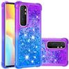 LLSHN Cover per Xiaomi Mi Note 10 Lite, Pendenza Glitter Bling Liquido Custodia TPU Silicone Morbido Brillantini Quicksand Antiurto Protettivo Case Cover per Xiaomi Mi Note 10 Lite (Viola-blu)