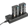 QIAO JIN LIN Batteria di ricambio (confezione da 2) e caricatore USB Dual LED Smart compatibile per Sony NP-F570, NP-F550, NP-F330, NP-F530