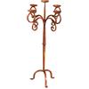 Biscottini Candelabro in Ferro battuto 49,55x49,5x94,5 - Candelabro da Terra Finitura Ruggine - Candeliere Shabby - Accessori Vintage casa arredo